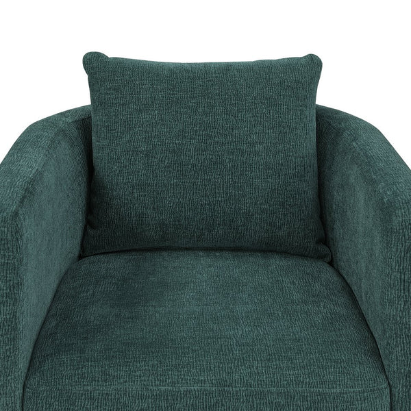 English Elm Sutton Peacock Performance Fabric Swivel Barrel Chair — Stain-Resistant, Pocket Coil Seat, Reversible Cushions B050P322586