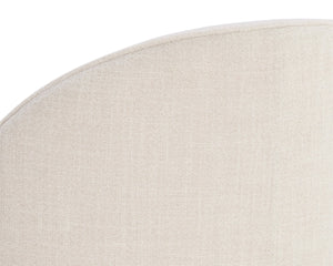 Sunpan CAVOLI Swivel Dining Chair - Modern Elegance in Effie Linen with Smooth Swivel Base for Comfort Cream 109916V