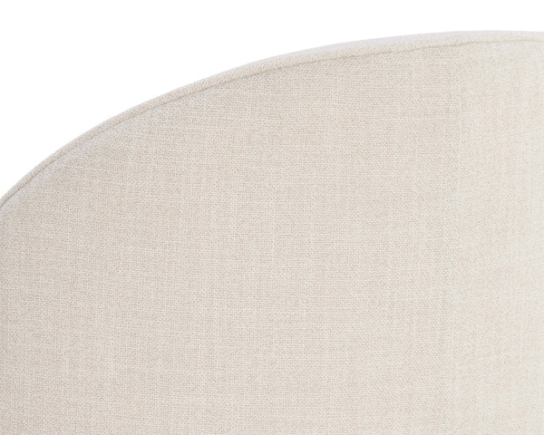 Sunpan CAVOLI Swivel Dining Chair - Modern Elegance in Effie Linen with Smooth Swivel Base for Comfort Cream 109916V