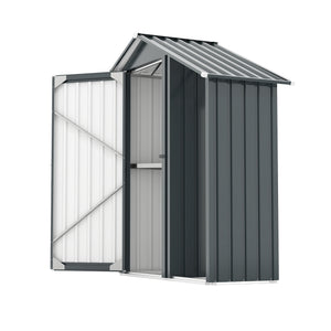 English Elm Campcraft Galvanized Steel Outdoor Storage Cabinet with Lockable Compartment and Firewood Rack W1598P382301