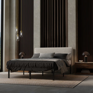 English Elm Modern Steel Queen Platform Foundation Low Profile Minimalist Bedroom Base B337P335241