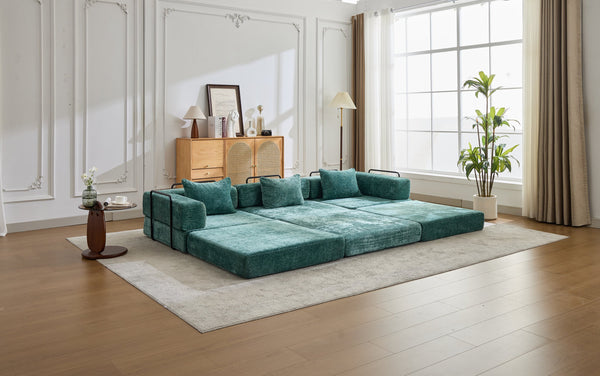 English Elm Compression Sofa - Versatile Chenille Convertible Floor Bed, No Assembly, Perfect For Small Spaces! W3723S00017