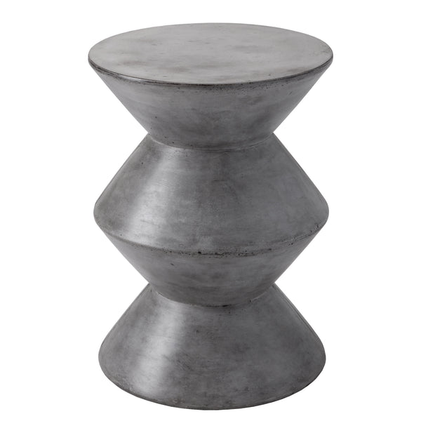 Sunpan Union End Table - Unique Cylindrical Concrete Design for Stylish Indoor and Outdoor Spaces Grey