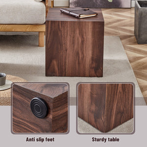 English Elm 16*16*16 Inch Walnut Grain Mdf Cube Side Table Ready to Use Living Room Accent W1151P231617