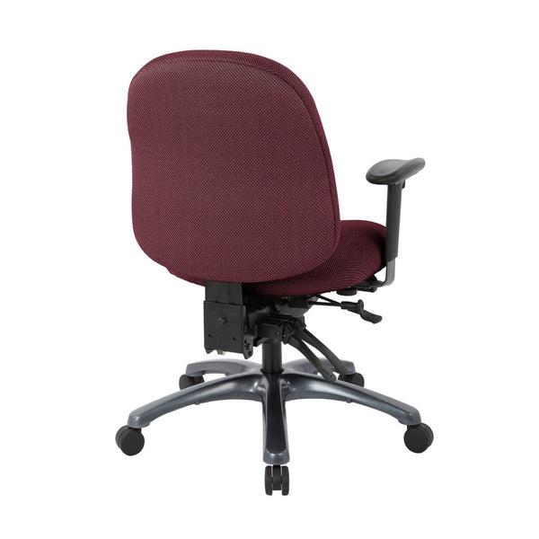 OSP Home Furnishings Multi-function Mid Back Ergonomic Office Chair with Lumbar Support and Titanium Base 8512-298