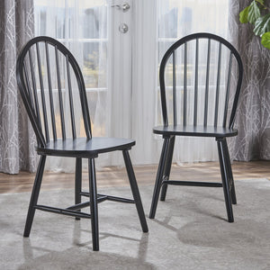 English Elm Christopher Knight Home® - 36 Countryhouse Spindle Back Dining Chair 36in High Back Farmhouse Style Durable Rubberwood Seat Black 56487.00BLK