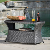 Christopher Knight Home® Berkeley Outdoor Side Table - Grey Wicker, Iron Frame - 22