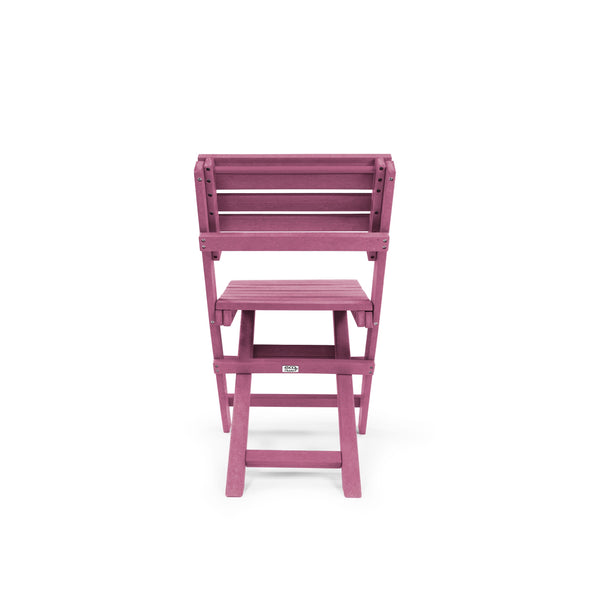 English Elm Coastal Bay Recycled Hdpe Folding Bistro Chair for Patio and Balcony Use Burgundy B2745P409665