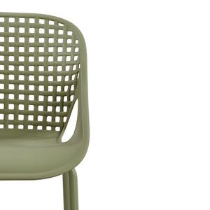 English Elm Eldred Outdoor Stackable Dining Chairs Set of 2 Uv Resistant Patio Seating Sage Green N776P390454G