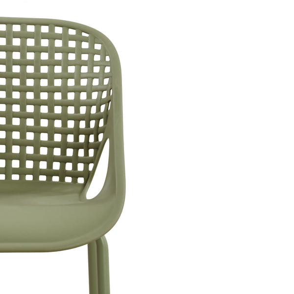 English Elm Eldred Outdoor Stackable Dining Chairs Set of 2 Uv Resistant Patio Seating Sage Green N776P390454G