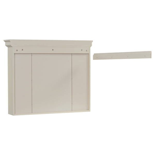 English Elm 35'' Blue Wall Mounted Medicine Cabinet with Mirror Door, MDF Storage, Adjustable Shelves & Towel Rod WF323692AAY