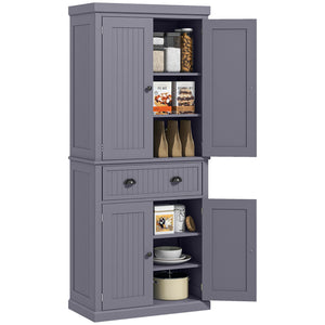 English Elm Homcom 72" Tall Kitchen Pantry Cabinet With Adjustable Shelves, Drawer & Classic Navy Blue Finish W2225P249922