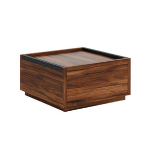 English Elm Coffee Table with Spacious Drawer and Open Shelf, Engineered Wood, Rustic-Modern Farmhouse Charm, Sturdy Design Dark Brown B356P354476