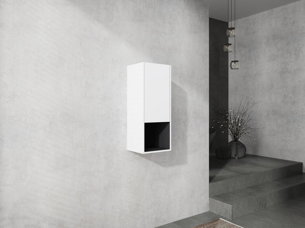 English Elm 12" Bathroom Side Cabinet - Modern Wall-Mounted Design With Soft-Close Doors For Stylish Storage W999P248645