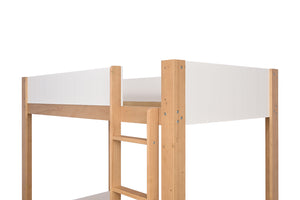 English Elm Contemporary Twin Over Twin Bunk Bed With Lock Joint Side Rails - Stylish White Finish For Kids' Rooms B2741S00689