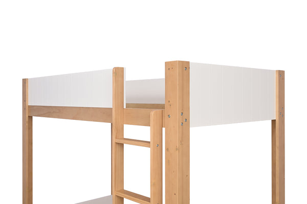 English Elm Contemporary Twin Over Twin Bunk Bed With Lock Joint Side Rails - Stylish White Finish For Kids' Rooms B2741S00689