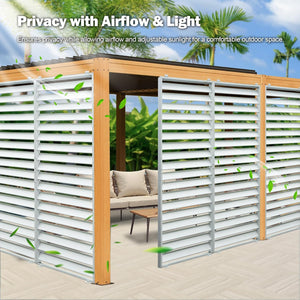 English Elm Outdoor Louvered Pergola Accessories Aluminum Screens for Durable Weather-Resistant Shading & Privacy White W1859P321939