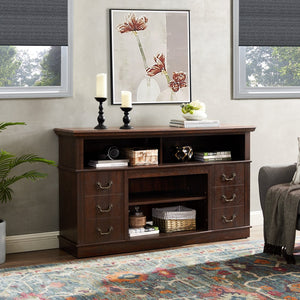 English Elm Retro 60 Inch Media Console with Enclosed Storage Mid Century Modern Living Room W2275P460426