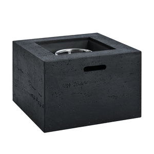 English Elm U_style Mgo Square Propane Fire Pit 40000 Btu Stone Texture Patio Table with Lava Rocks Black N711P410544B