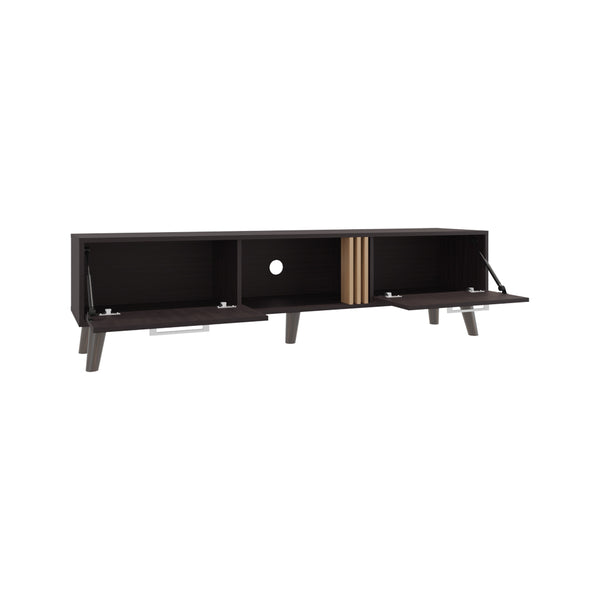 English Elm Altoona Modern TV Stand with Light Oak & Black Finish, Gold Accents, Cable Management, Sturdy Design B092P254749