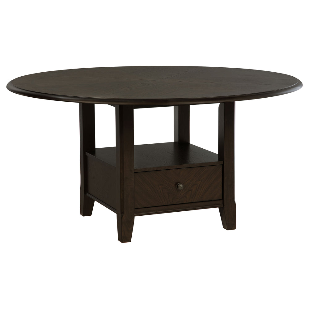 English Elm Fulton Neoclassical Round Pedestal Dining Set Seats Four with Built-in Storage B062S01682