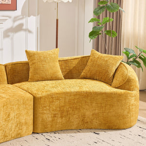 English Elm Yellow Curved Compressed Sofa - Nordic Design, Soft Upholstery, Versatile Comfort For Any Space W3612S00011-GIGA