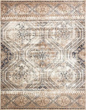 Unique Loom Chateau Jackson Machine Made Trellis Rug Blue Beige, Brown/Gray/Ivory/Blue 8' 0" x 10' 0"