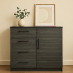 English Elm Robin Gentleman's Chest Gray – Compact 3-Drawer Wood Dresser, Water/Heat & Scratch Resistant, E0 Eco Board B040S00107