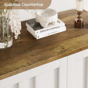 English Elm Sideboard Farmhouse Two Door Storage Cabinet with Adjustable Shelf for Dining or Entryway T5618P451108