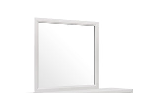 English Elm MIRAGE White Mirror for Dresser – Contemporary Rectangular MDF Frame with Clear Glass, Sleek Finish B201P226181