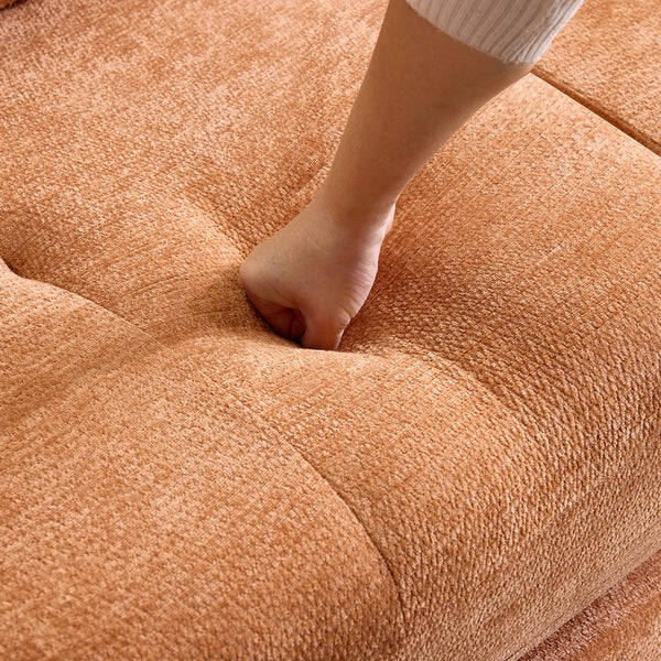 English Elm Modular Cloud Sectional Sofa Bed with Flannelette Upholstery for Flexible Living Orange W1829S00078