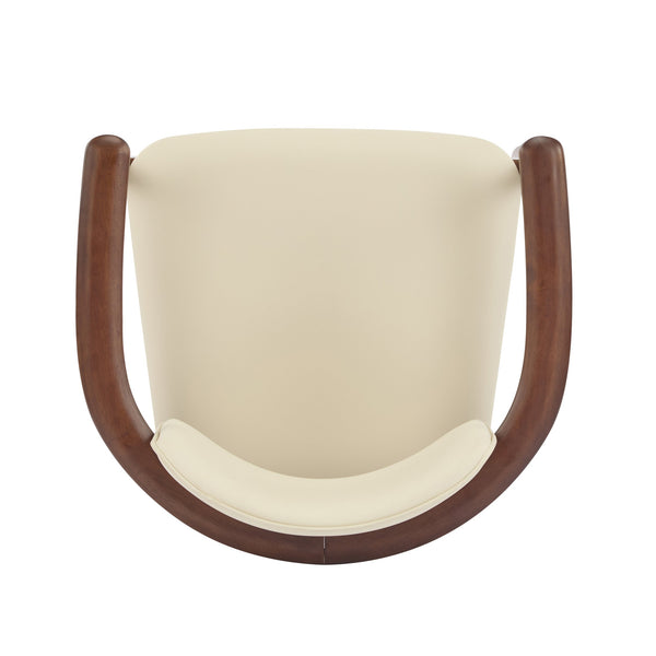 English Elm Christopher Knight Home® - 2 Elegant Dining Chairs Set with Rubber Wood Frame, 300lb Capacity, Beige PU Cushions, Versatile Home Seating N779P298396D