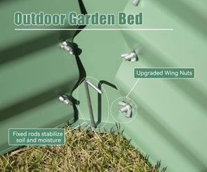 English Elm 6x3x2ft Galvanized Raised Garden Bed with Rust-Resistant Steel, Open Base, Support Rods & Safe Edges Green W1859P197925