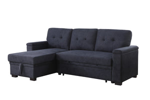 English Elm Jardin Woven Beige Sectional Sleeper Sofa with Reversible Storage Chaise for Living Rooms B2749S00246