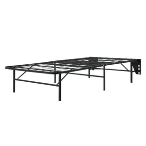 English Elm Black Metal Platform Bed Frame Queen High-Profile Foldable Design for Easy Assembly, Headboard Mountable Black 39.25 L x 38.75 W x 4.25 H B011P197729