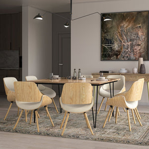 English Elm Malden Bentwood Dining Chair - Mid-Century Style With Curved Wood Back And Plush Comfort Seat B136P158909