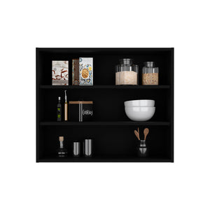 English Elm Meeker Black Wall Cabinet for Kitchen - Engineered Wood, 3 Spacious Shelves, Modern Minimalist Design B092P245422