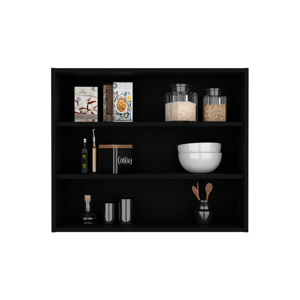 English Elm Meeker Black Wall Cabinet for Kitchen - Engineered Wood, 3 Spacious Shelves, Modern Minimalist Design B092P245422