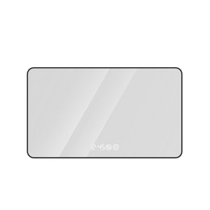 English Elm 48x32 Black Frame Wall Mirror with Time & Temp Display, 3-Color Dimmable LED, Defogger, Safety Glass W2709P242468