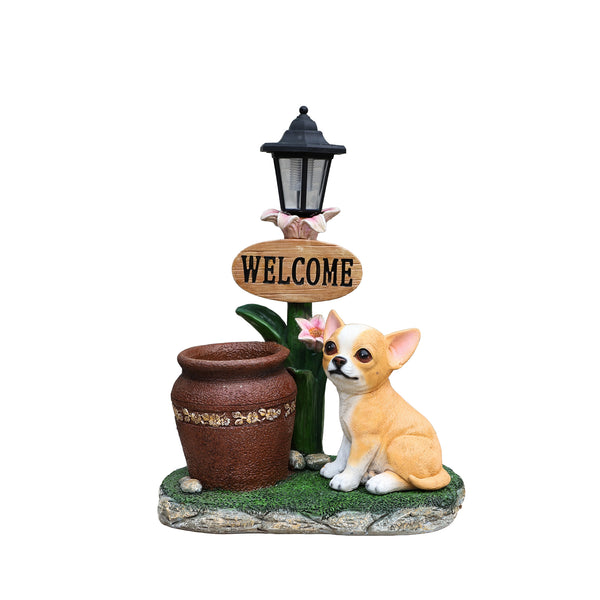 English Elm Sitting Corgi Resin Planter Sculpture Whimsical Porch Garden Decor with Succulent Cavity W5398P464253