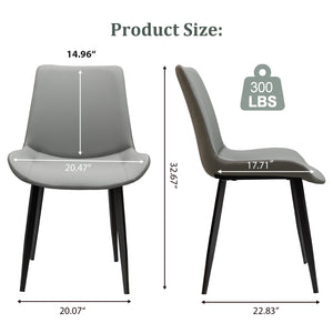 English Elm Green Pu Leather Upholstered Dining Chair Set with Metal Legs for Modern Interiors T3967P421220