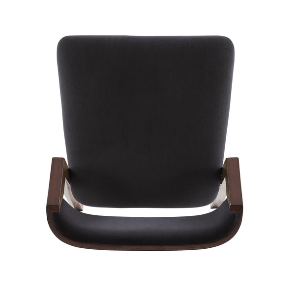 English Elm Patricia Velvet Upholstered Counter Stool with Beech Frame, Gold Footrest Plate, Commercial Grade Comfort Black B365P398046