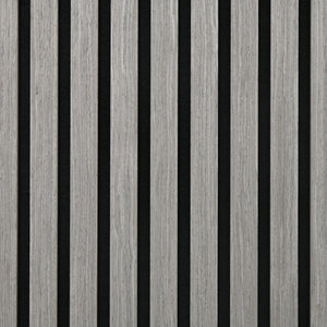 English Elm HOMCOM 3D Faux Wood Wall Panels 24" x24" Sound Absorbing Slat Panels for Home Office & Ceiling Decor Gray W2225P229716