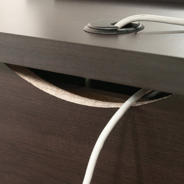 English Elm Desk, Elegant Brown Finish With Storage Drawers And Cable Management For Home Office Or Study B356P367914