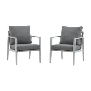 English Elm Christopher Knight Home® - [Set Of 2] Silver Aluminum Lounge Chairs With Plush Cushions & Chic Rope Accents For Modern Spaces N767P237034W_2