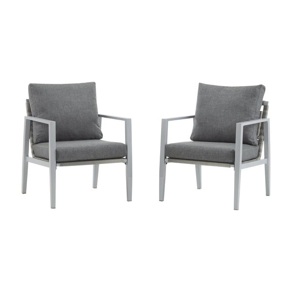 English Elm Christopher Knight Home® - [Set Of 2] Silver Aluminum Lounge Chairs With Plush Cushions & Chic Rope Accents For Modern Spaces N767P237034W_2