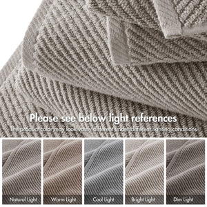 JLA Home Madison Park - 100% Cotton Zero-Twist Diagonal Ribbed Washcloths 6-Pack — Plush, Quick-Dry, High-Absorbency Towels Grey MP73-8866