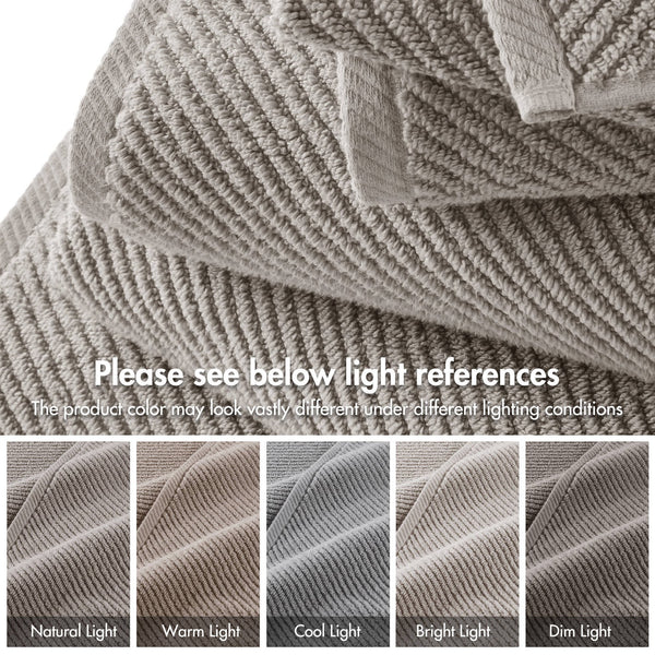 JLA Home Madison Park - 100% Cotton Zero-Twist Diagonal Ribbed Washcloths 6-Pack — Plush, Quick-Dry, High-Absorbency Towels Grey MP73-8866