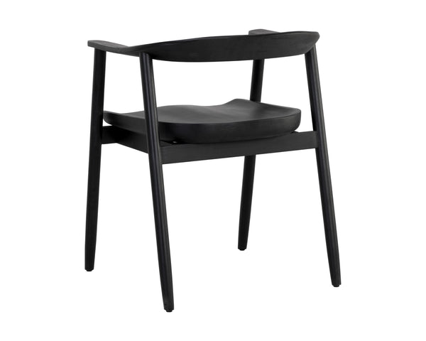 Sunpan Jeremy Mid-Century Dining Armchair - Exquisite Acacia Wood Craftsmanship for Timeless Elegance Black