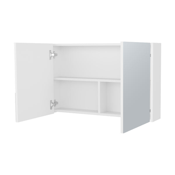 English Elm McNary Mirrored Wall Medicine Cabinet with Double Doors, Horizontal Design and Three Interior Shelves White 36.2 L x 24.8 W x 4.4 H B128P237178